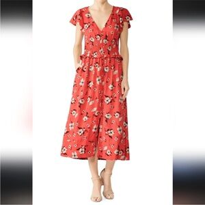 Rebecca Taylor silk floral midi dress small
